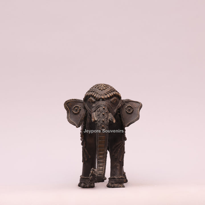 Handcrafted Antique Brass Dhokra Tribal Metal Elephant Statue