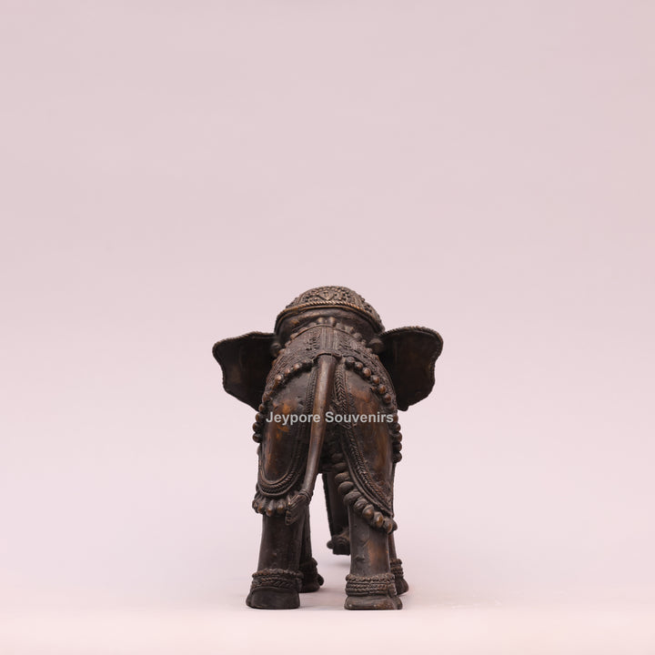 Handcrafted Antique Brass Dhokra Tribal Metal Elephant Statue