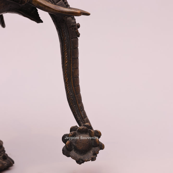 Handcrafted Antique Brass Dhokra Tribal Metal Elephant Statue