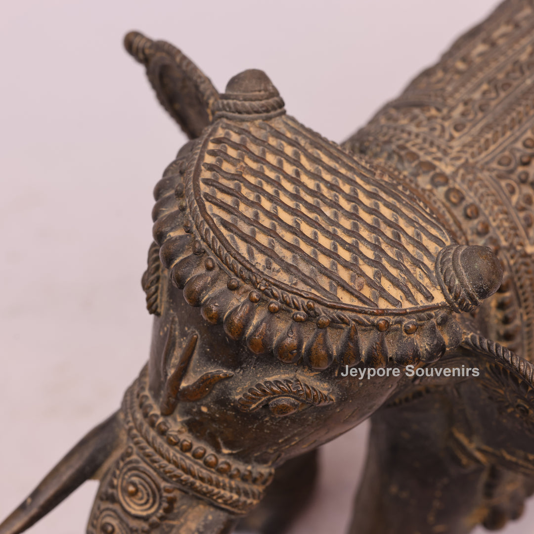 Handcrafted Dhokra Brass Tribal Elephant Statue – Antique Metal Art