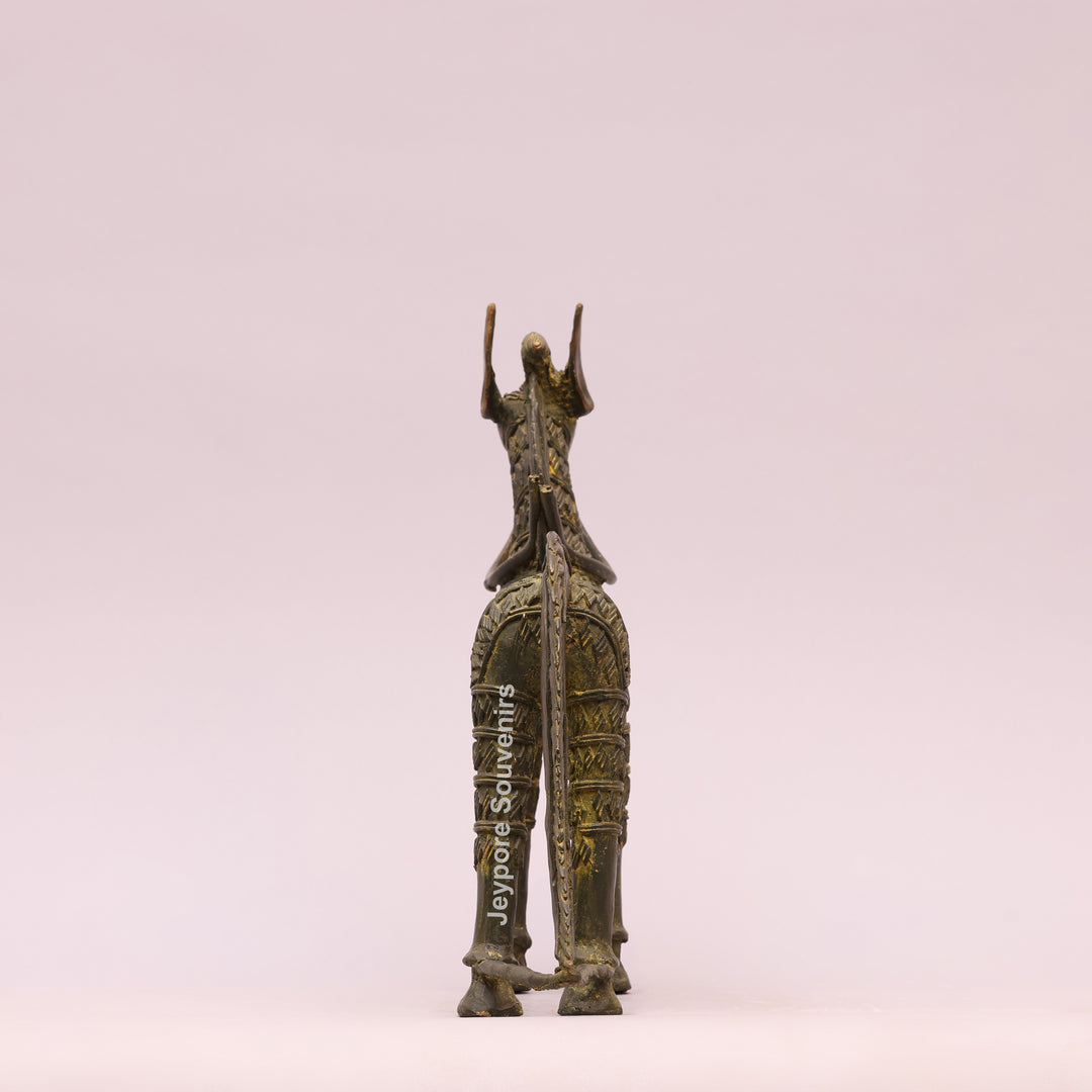 Antique Brass Dhokra Horse Sculpture
