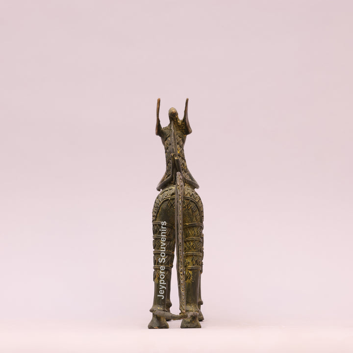 Antique Brass Dhokra Horse Sculpture