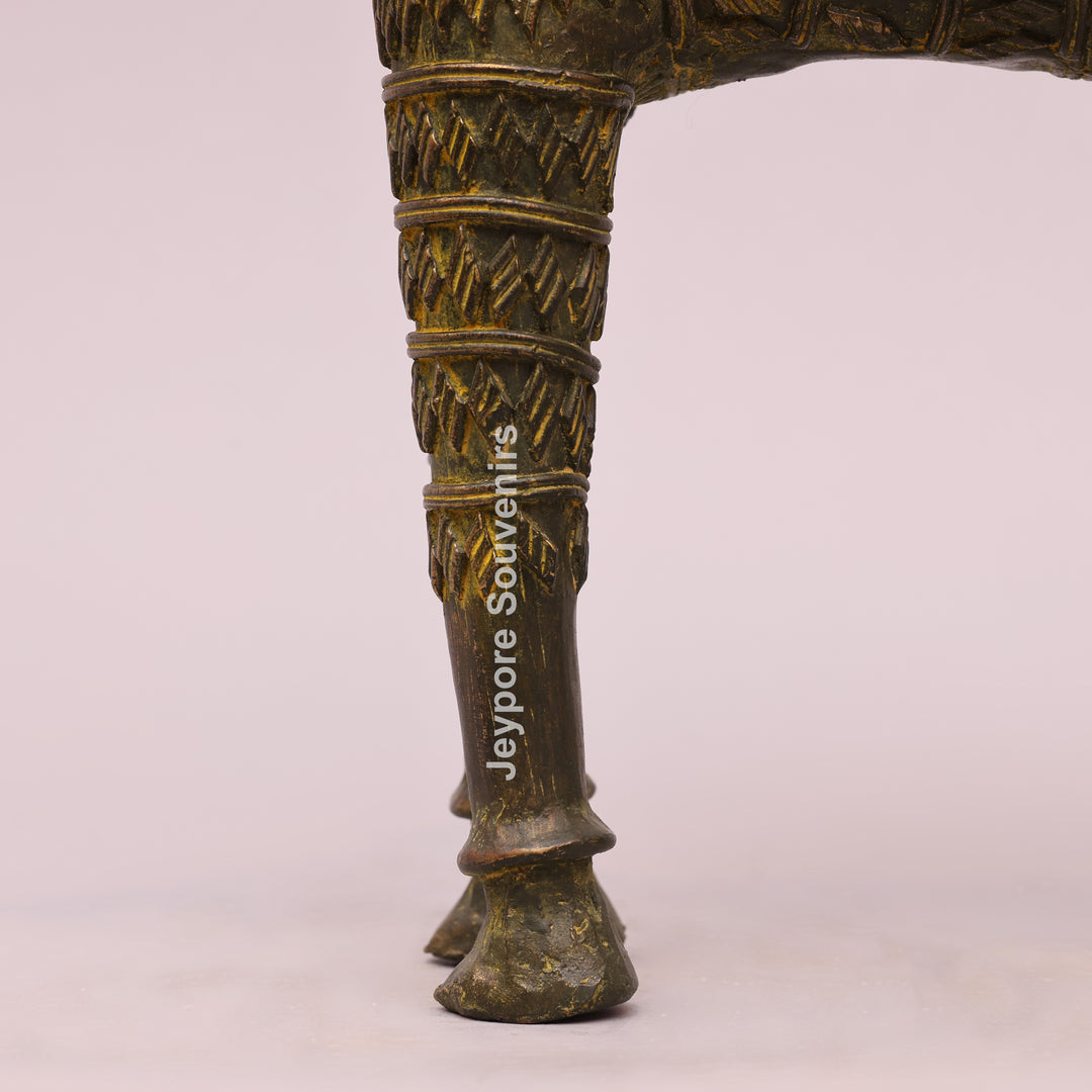 Antique Brass Dhokra Horse Sculpture