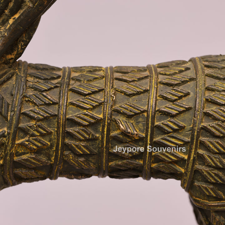 Antique Brass Dhokra Horse Sculpture