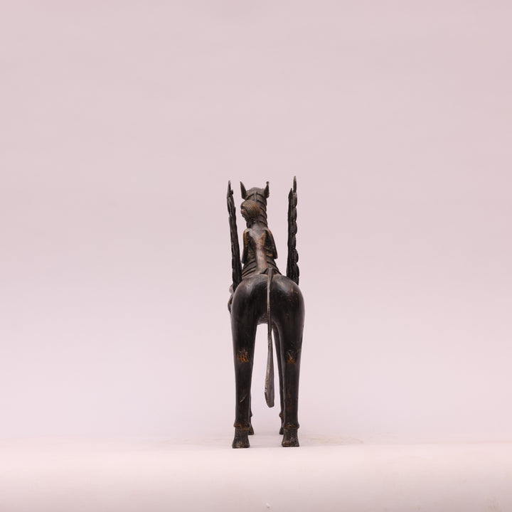 Dhokra Brass Horse Sculpture with Wings
