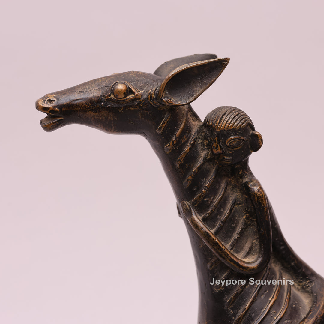 Dhokra Brass Horse Sculpture with Wings