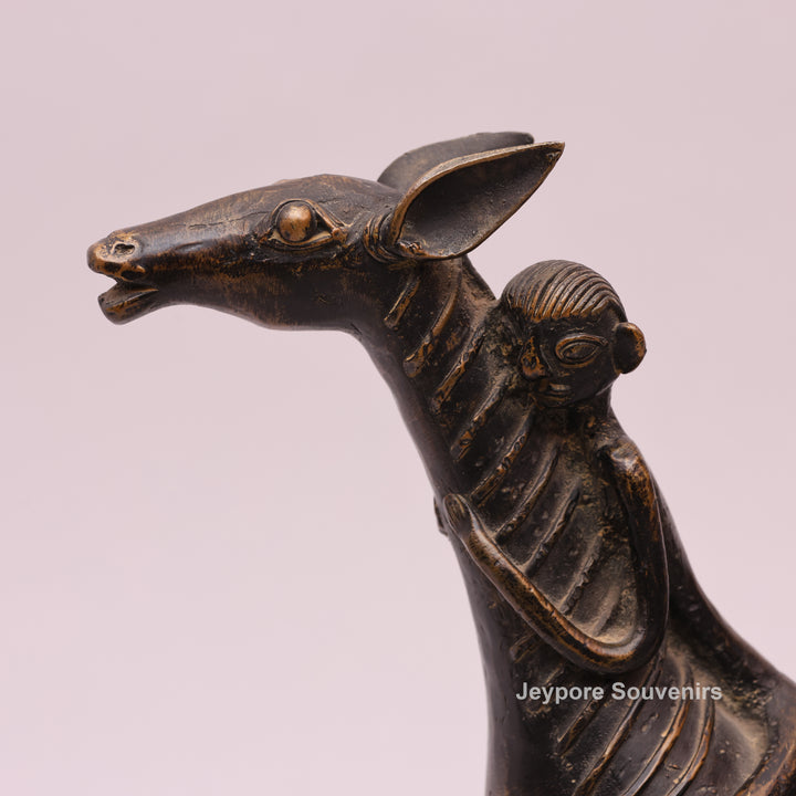 Dhokra Brass Horse Sculpture with Wings
