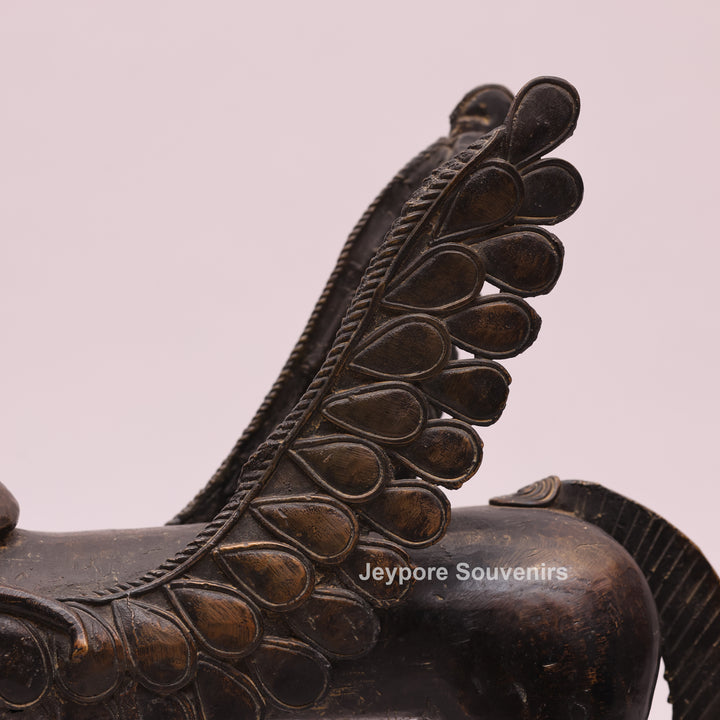 Dhokra Brass Horse Sculpture with Wings