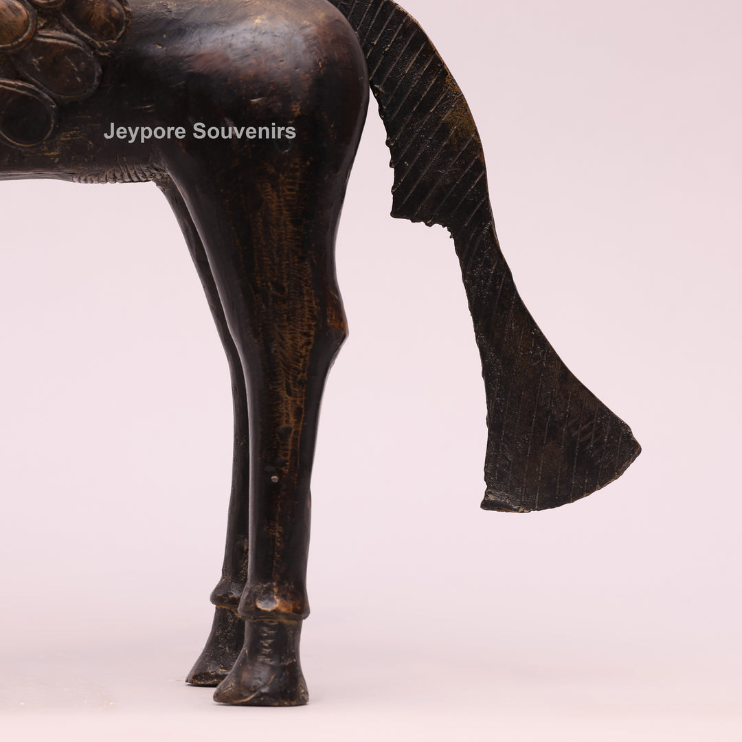 Dhokra Brass Horse Sculpture with Wings
