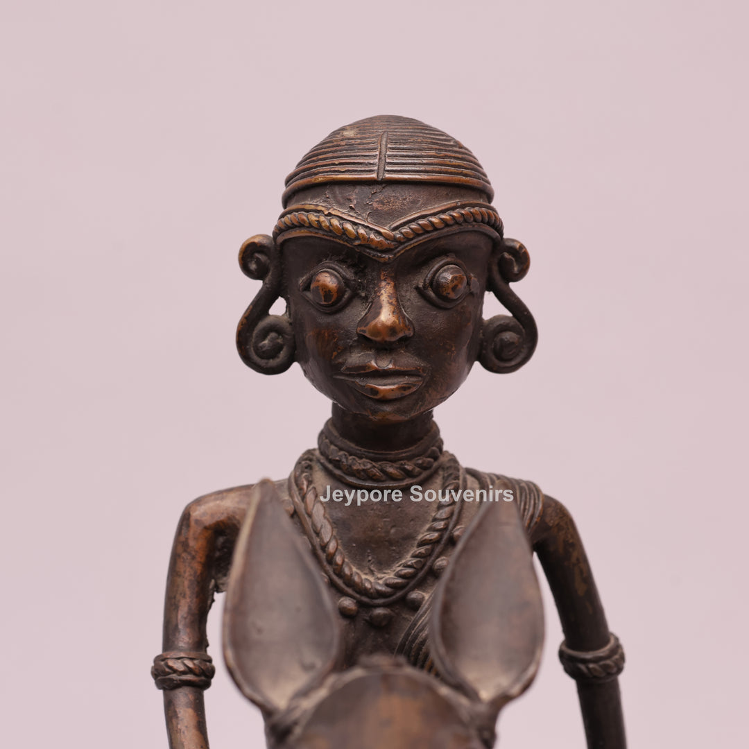 Handcrafted Dhokra Art Brass Horse &amp; Rider Sculpture