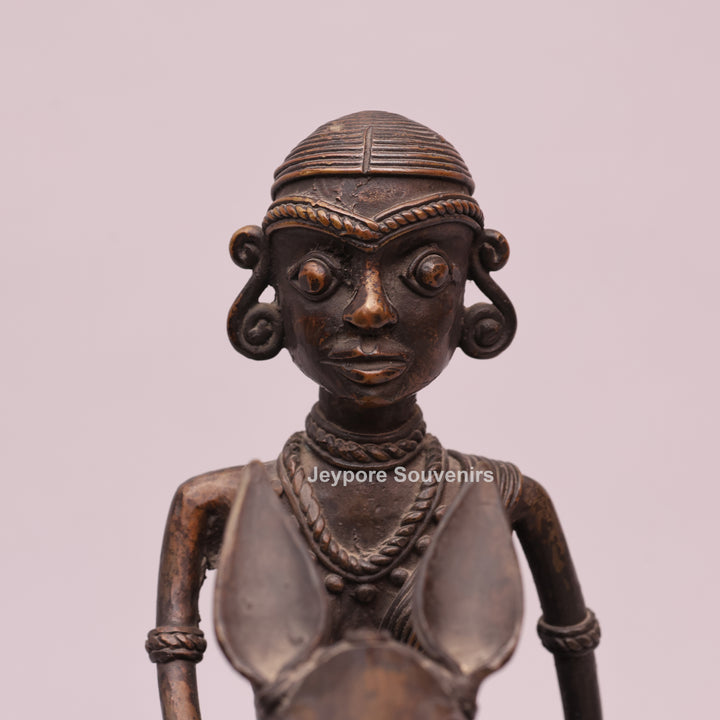 Handcrafted Dhokra Art Brass Horse &amp; Rider Sculpture
