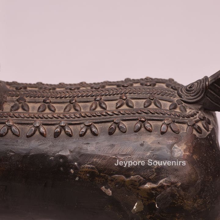 Handcrafted Dhokra Art Brass Horse &amp; Rider Sculpture