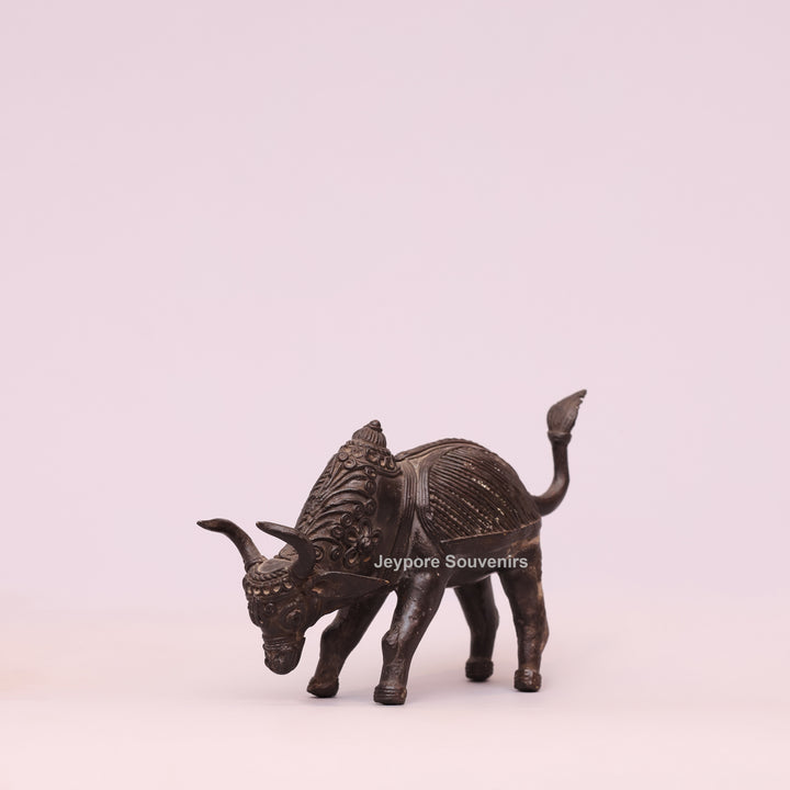 Handcrafted Dhokra Brass Nandi Bull Sculpture – Traditional Tribal Art