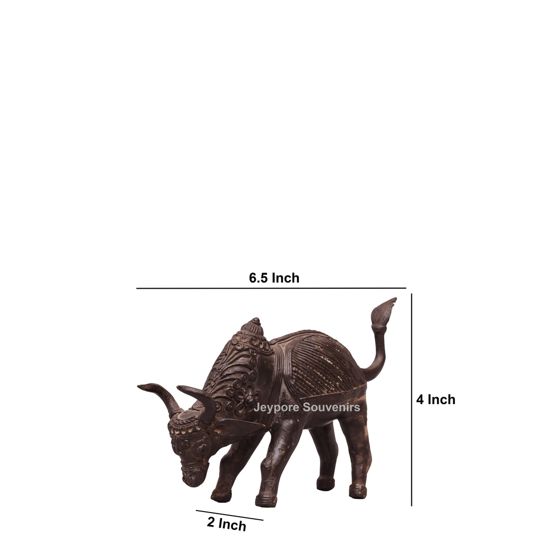 Handcrafted Dhokra Brass Nandi Bull Sculpture – Traditional Tribal Art