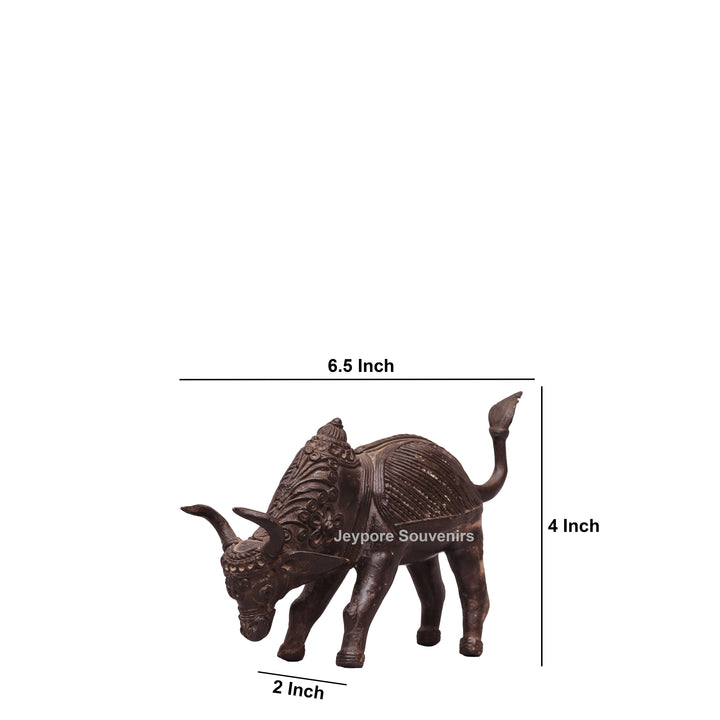 Handcrafted Dhokra Brass Nandi Bull Sculpture – Traditional Tribal Art