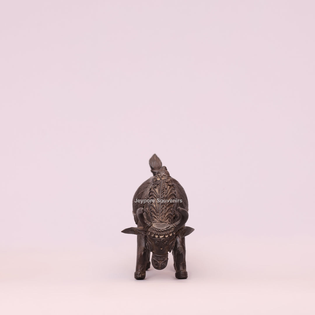 Handcrafted Dhokra Brass Nandi Bull Sculpture – Traditional Tribal Art