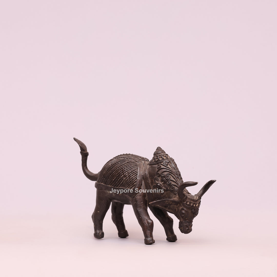 Handcrafted Dhokra Brass Nandi Bull Sculpture – Traditional Tribal Art
