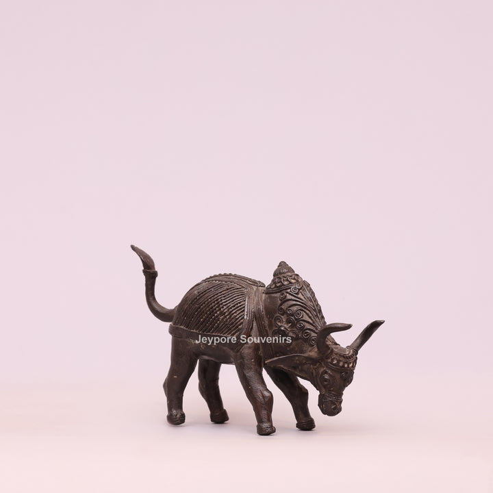 Handcrafted Dhokra Brass Nandi Bull Sculpture – Traditional Tribal Art