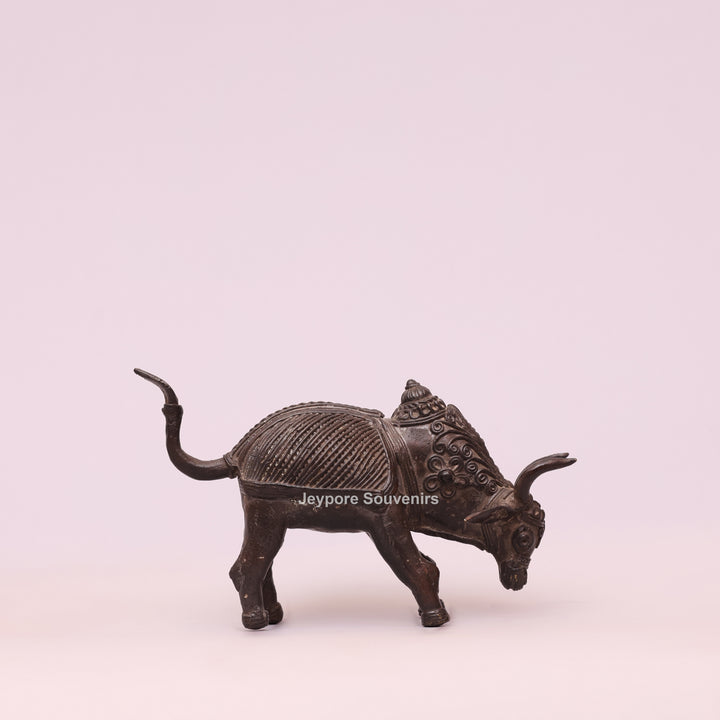 Handcrafted Dhokra Brass Nandi Bull Sculpture – Traditional Tribal Art