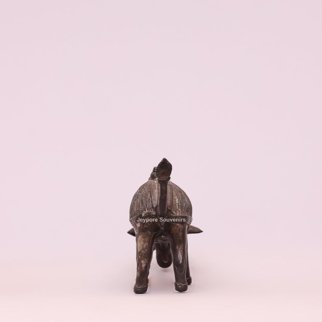 Handcrafted Dhokra Brass Nandi Bull Sculpture – Traditional Tribal Art