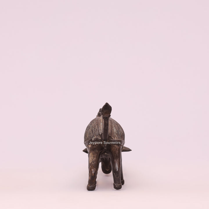 Handcrafted Dhokra Brass Nandi Bull Sculpture – Traditional Tribal Art