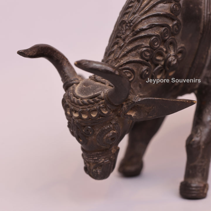 Handcrafted Dhokra Brass Nandi Bull Sculpture – Traditional Tribal Art