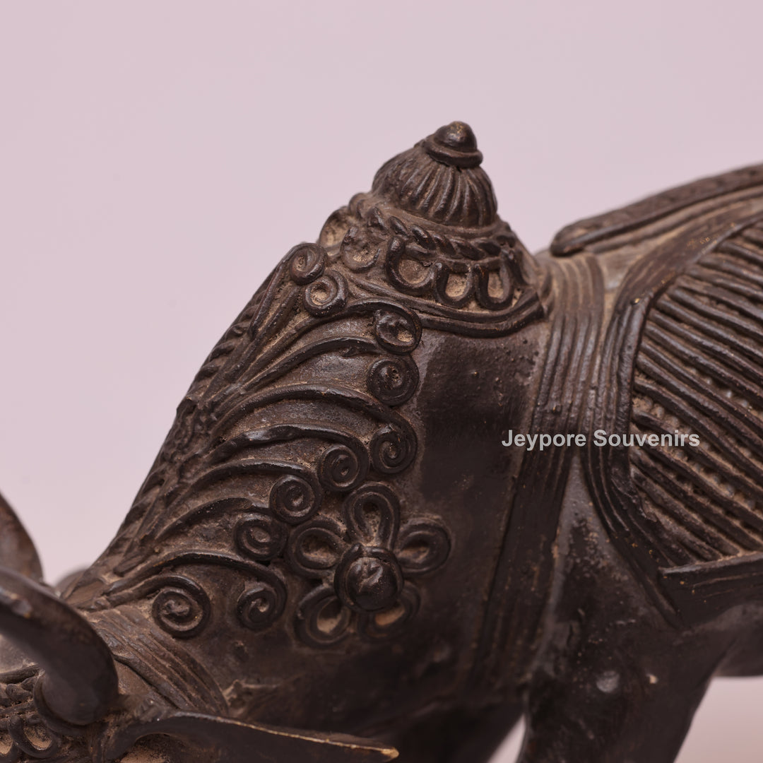 Handcrafted Dhokra Brass Nandi Bull Sculpture – Traditional Tribal Art