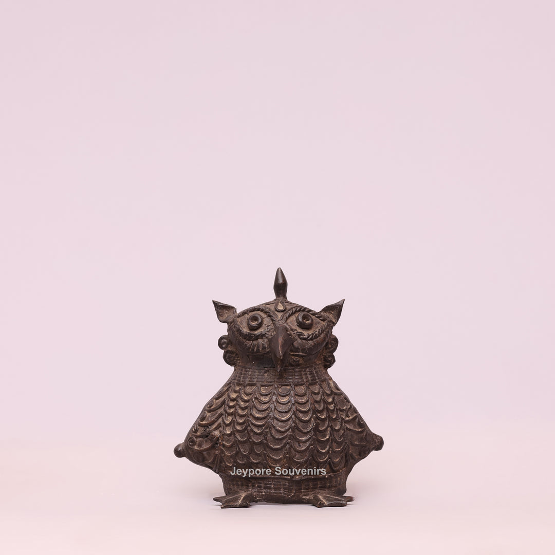 Handcrafted Dhokra Brass Owl – Traditional Tribal Art