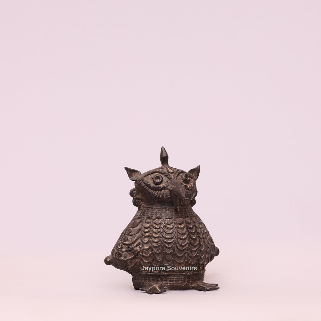 Handcrafted Dhokra Brass Owl – Traditional Tribal Art