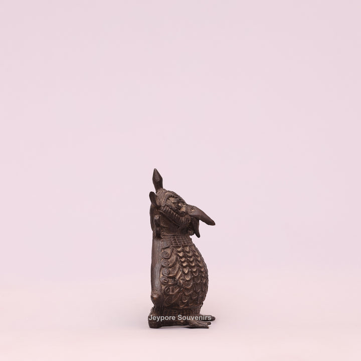Handcrafted Dhokra Brass Owl – Traditional Tribal Art