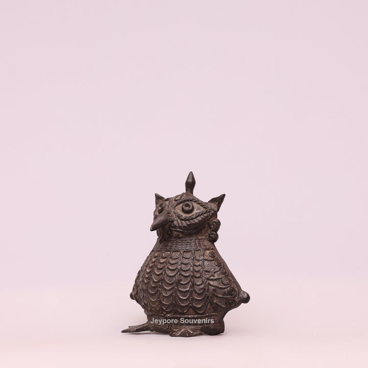 Handcrafted Dhokra Brass Owl – Traditional Tribal Art