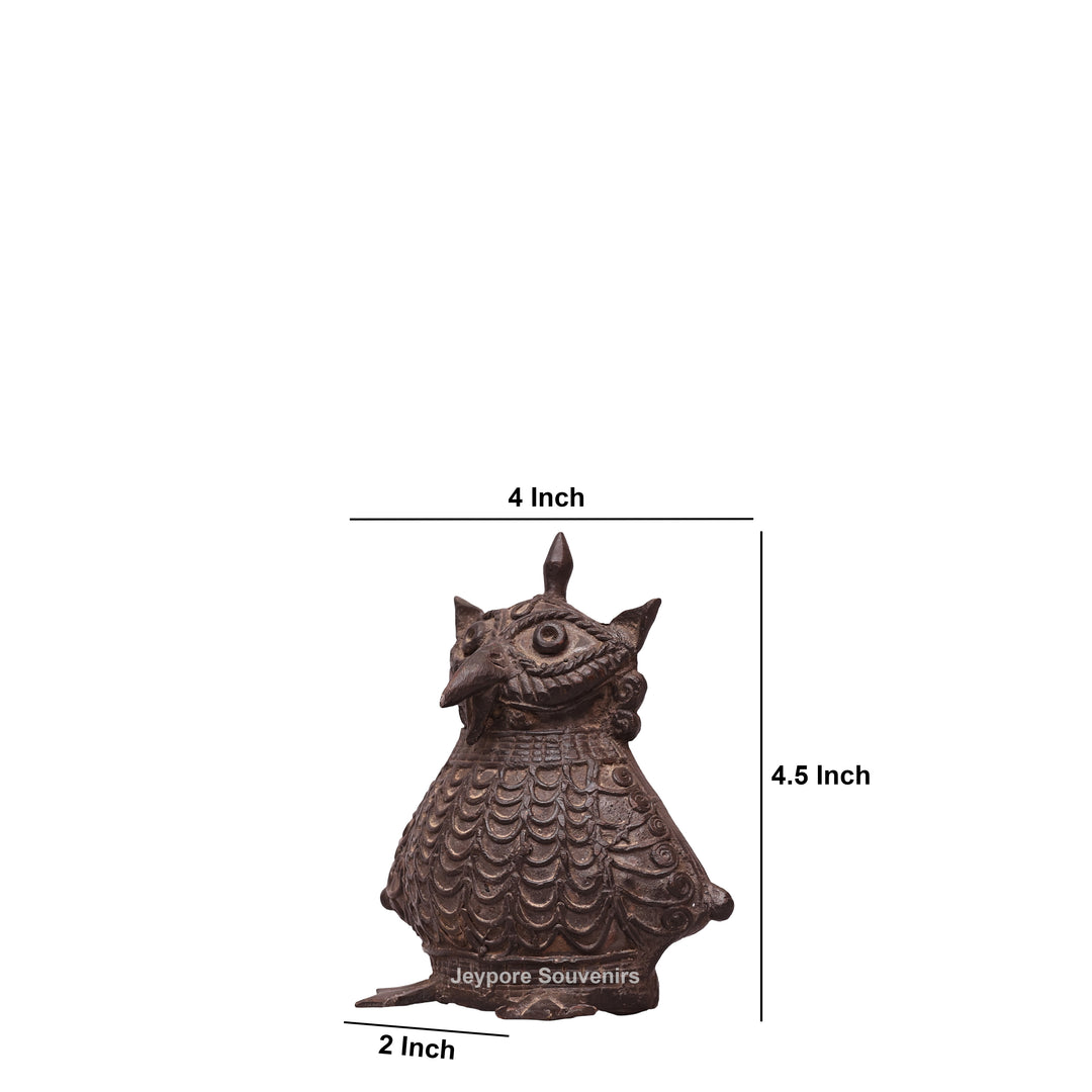 Handcrafted Dhokra Brass Owl – Traditional Tribal Art