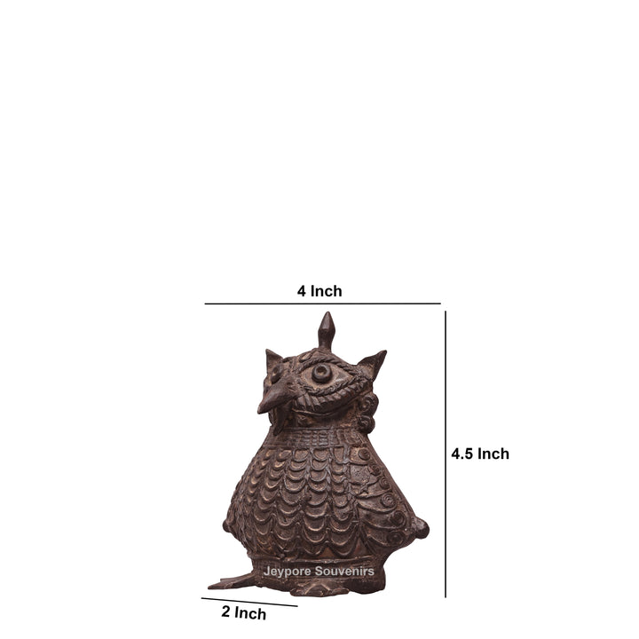 Handcrafted Dhokra Brass Owl – Traditional Tribal Art