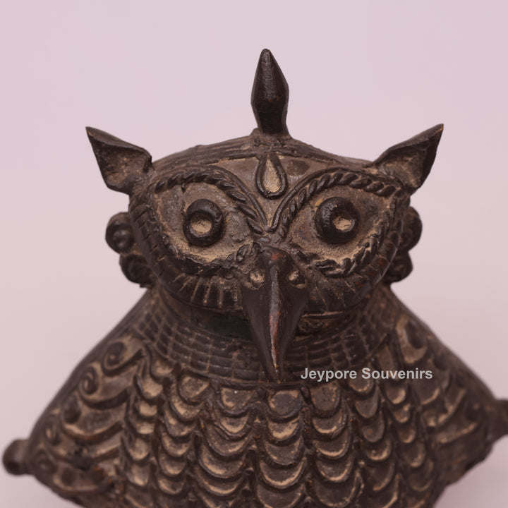 Handcrafted Dhokra Brass Owl – Traditional Tribal Art