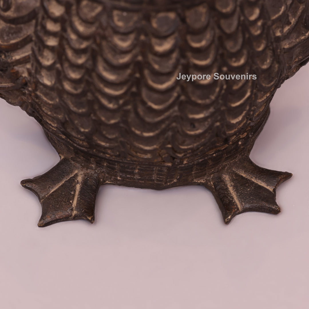 Handcrafted Dhokra Brass Owl – Traditional Tribal Art