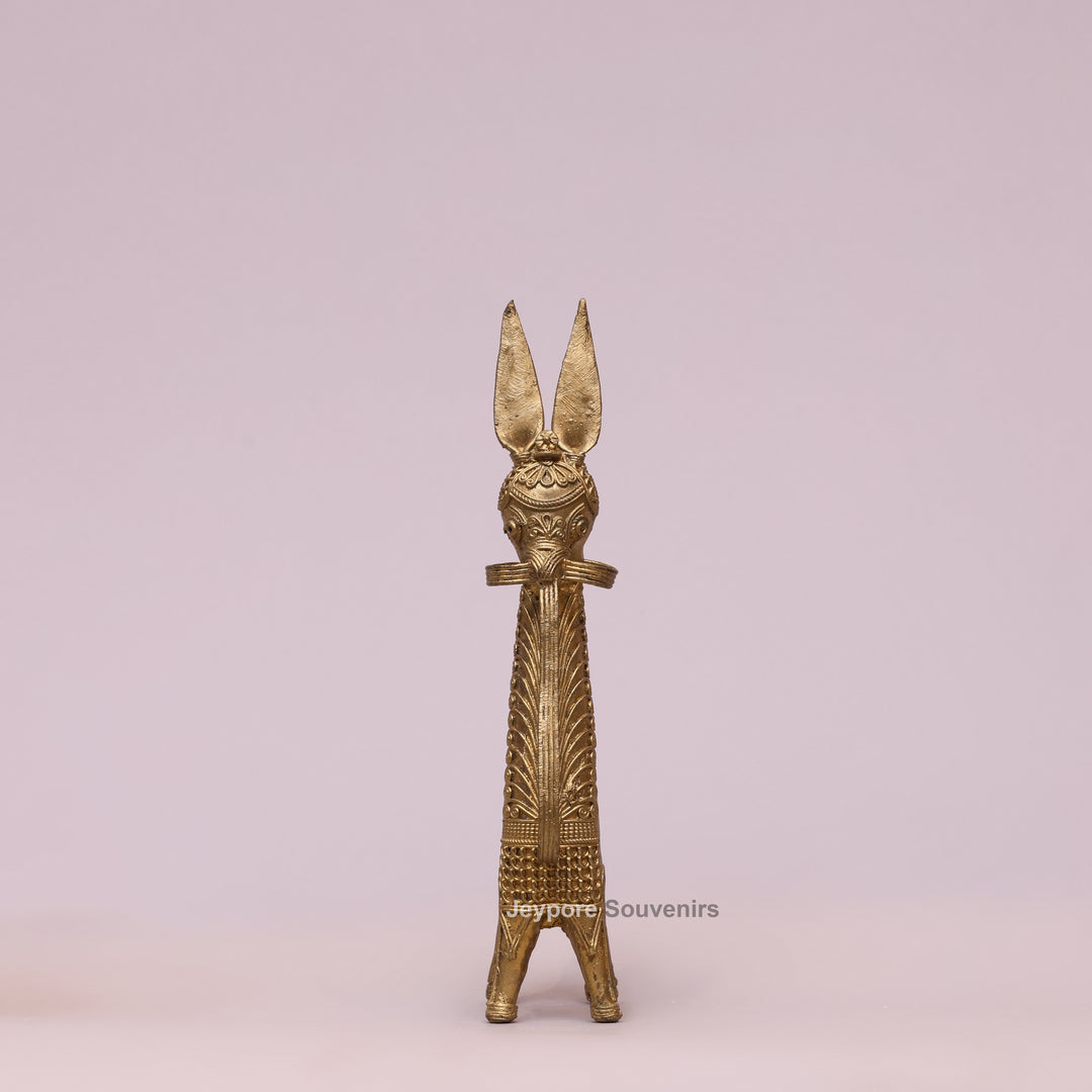 Handcrafted Dhokra Brass Horse Sculpture – Antique Tribal Art