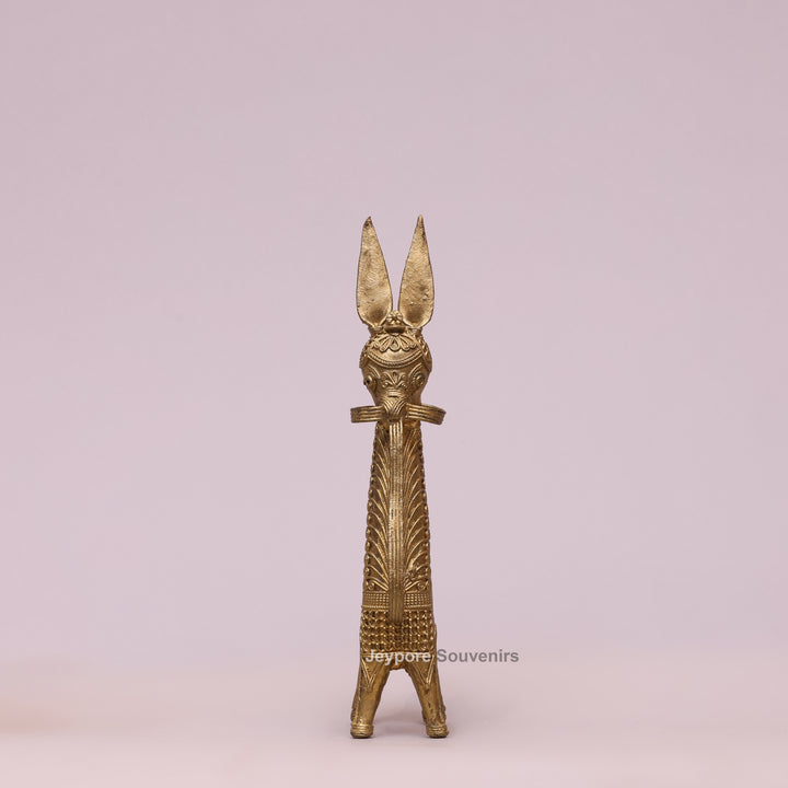 Handcrafted Dhokra Brass Horse Sculpture – Antique Tribal Art