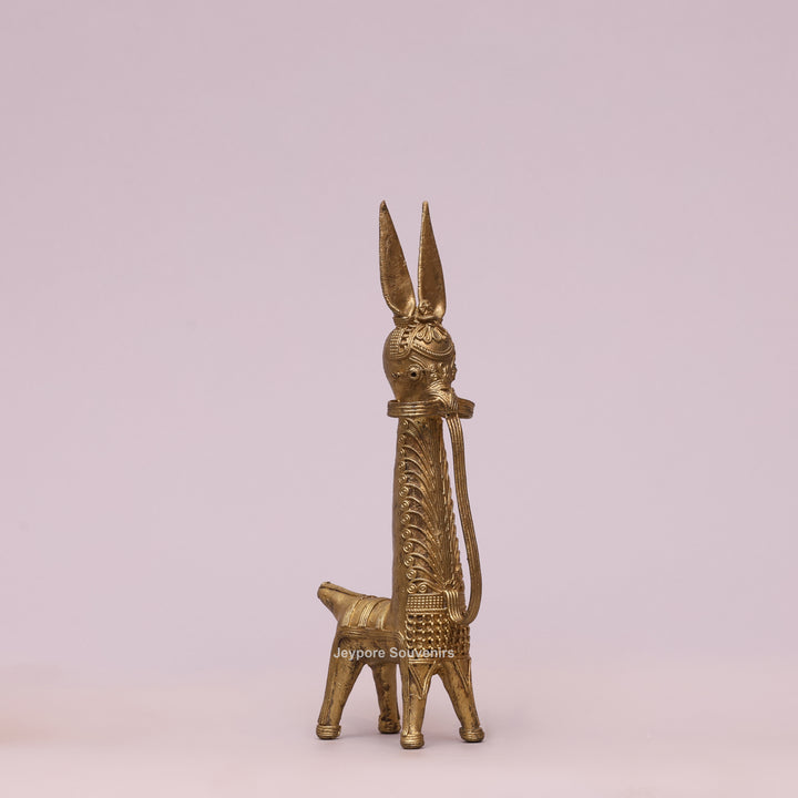 Handcrafted Dhokra Brass Horse Sculpture – Antique Tribal Art