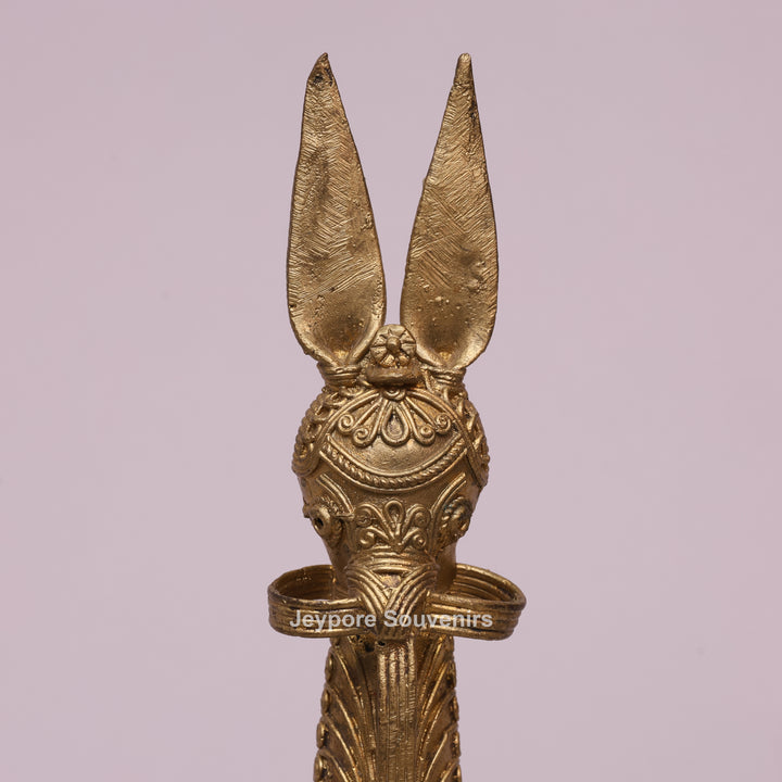 Handcrafted Dhokra Brass Horse Sculpture – Antique Tribal Art