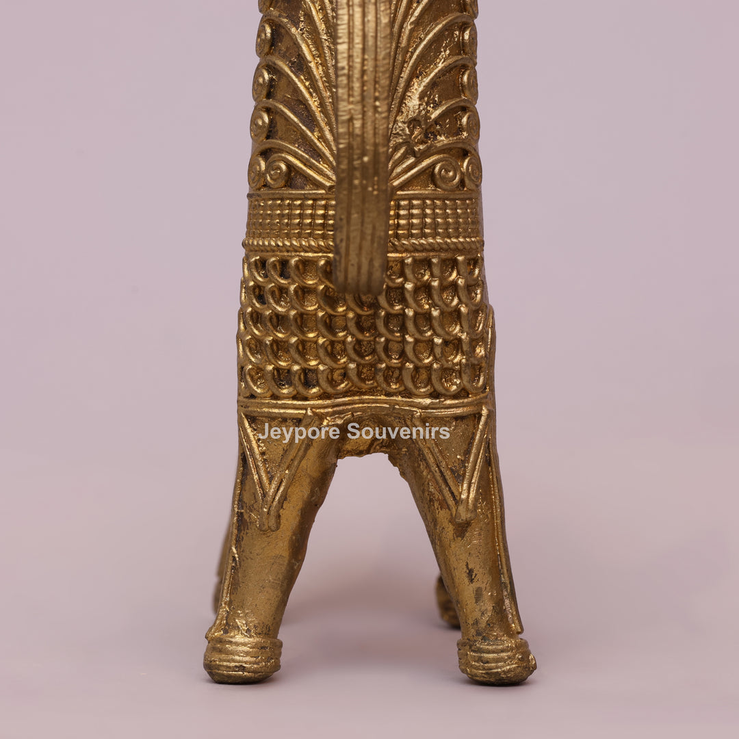Handcrafted Dhokra Brass Horse Sculpture – Antique Tribal Art