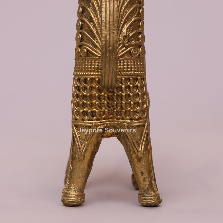Handcrafted Dhokra Brass Horse Sculpture – Antique Tribal Art