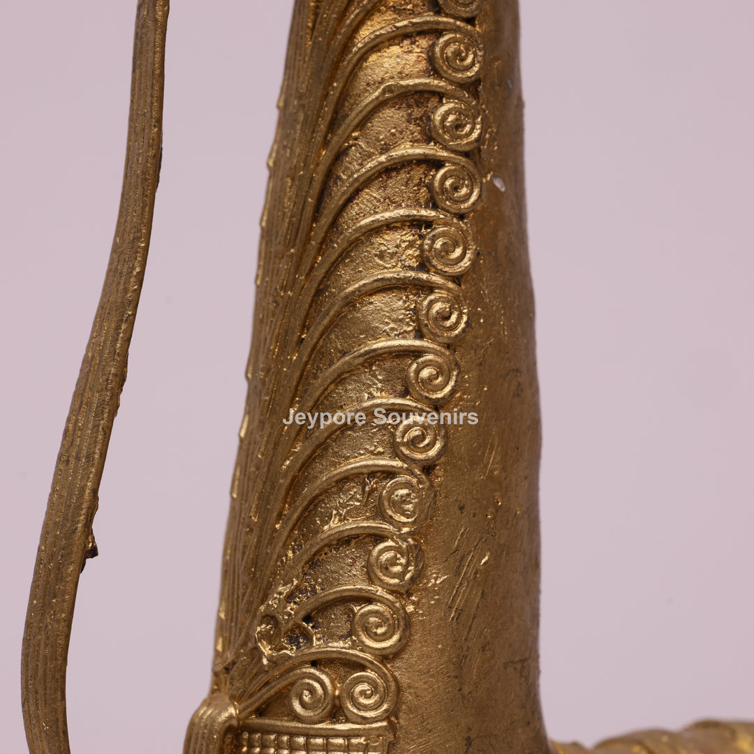 Handcrafted Dhokra Brass Horse Sculpture – Antique Tribal Art
