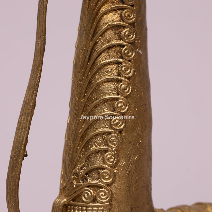 Handcrafted Dhokra Brass Horse Sculpture – Antique Tribal Art