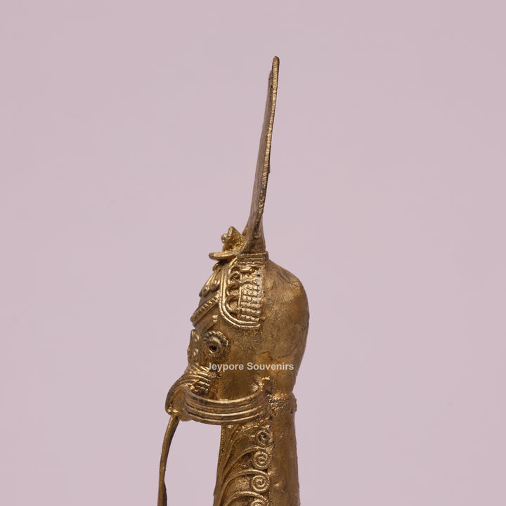 Handcrafted Dhokra Brass Horse Sculpture – Antique Tribal Art