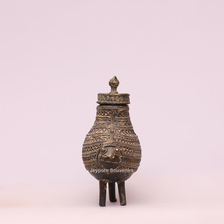 Handcrafted Dhokra Brass Fish Container Box