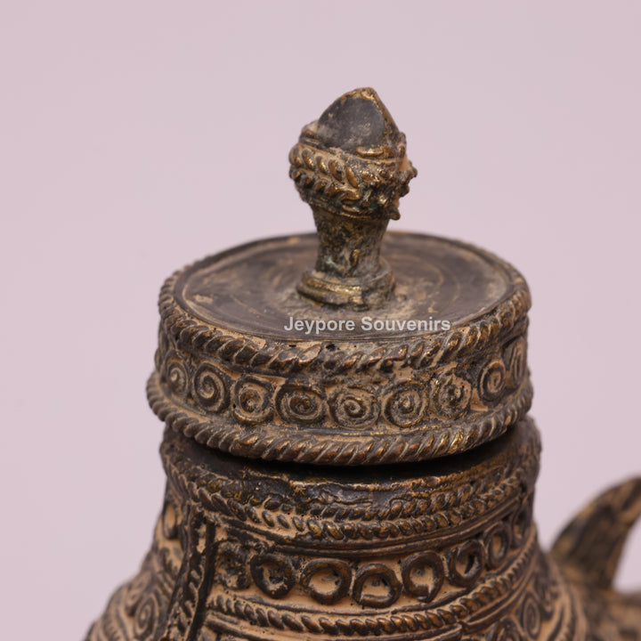 Handcrafted Dhokra Brass Fish Container Box
