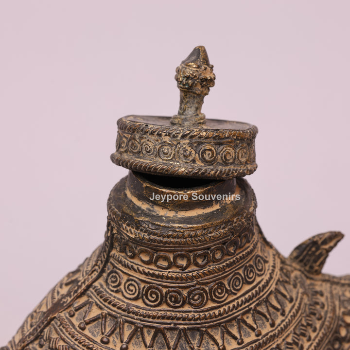 Handcrafted Dhokra Brass Fish Container Box