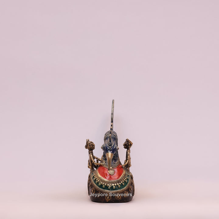 Handcrafted Bastar Dhokra Brass Peacock Boat Sculpture