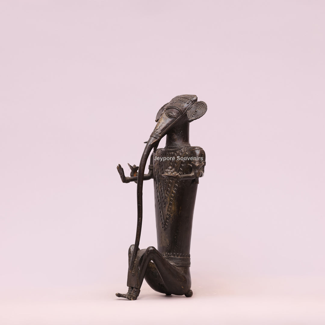 Handcrafted Brass Dhokra Tribal Musician Sculpture