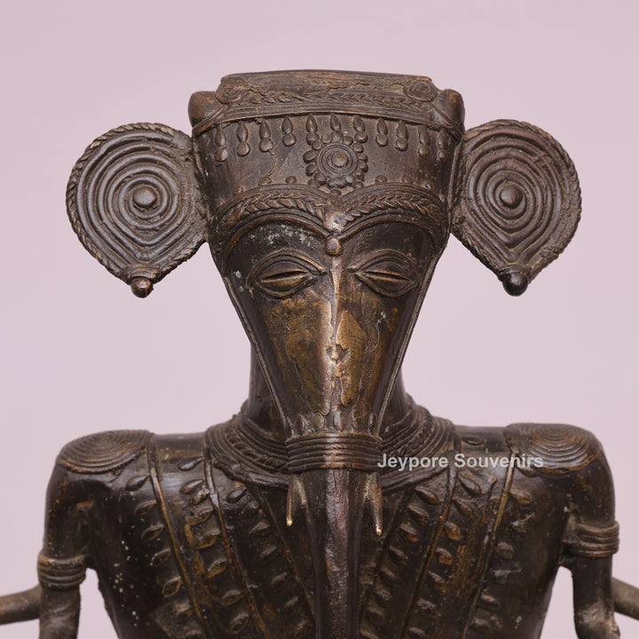 Handcrafted Brass Dhokra Tribal Musician Sculpture